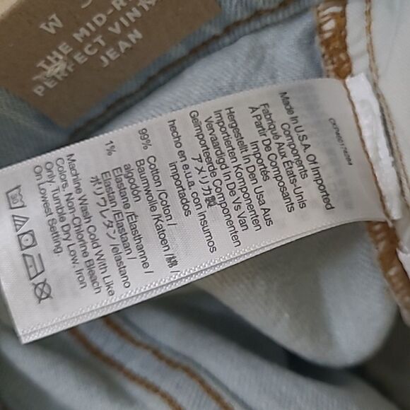 NEW 32 MADEWELL MID RISE PERFECT VINTAGE JEANS straight leg MAGIC POCKETS NWT - Picture 15 of 16